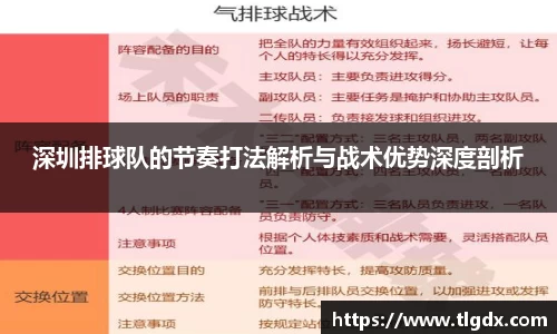 深圳排球队的节奏打法解析与战术优势深度剖析